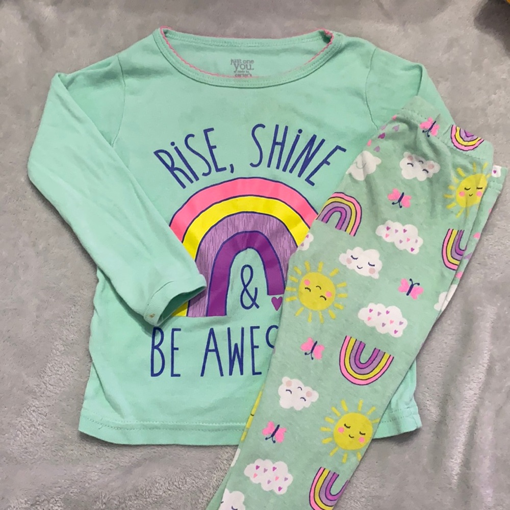 Carter’s 18m Rise, Shine & Be Awesome Rainbow Pajamas Set
